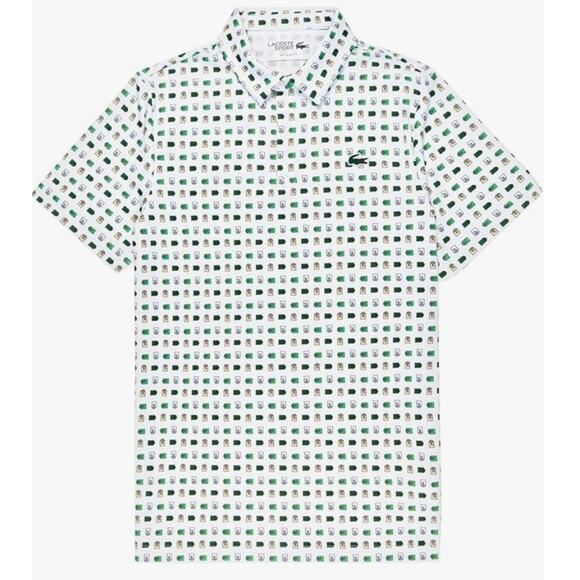 Lacoste Men's Regular Fit Golf Performance Polo Shirt Flour/Croissant 2XL - Picture 1 of 3